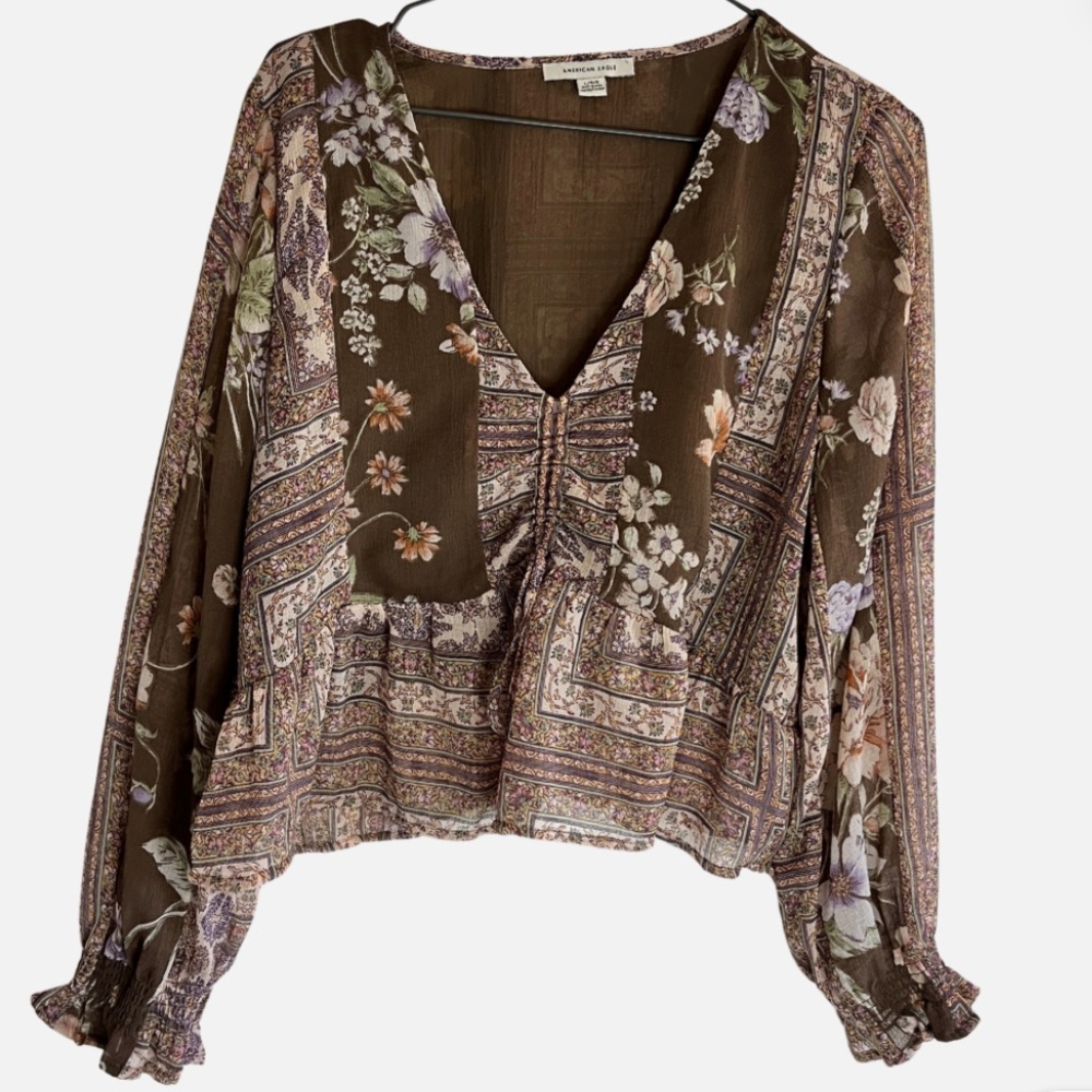 American Eagle Outfitters Floral Bohemian Top